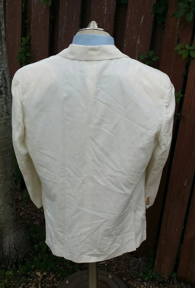 NUEVO CON ETIQUETAS 42L Mondo di Marco LINO RAYÓN Blanco Sin Cuello Nehru Sport Blazer Chaqueta Foto 4 de 4