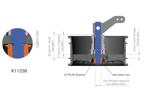 Amortiguador/parachoques/barra de rueda de aluminio para lonchera Tamiya CW-01 Midnight Pumpkin - Imagen 26 de 60