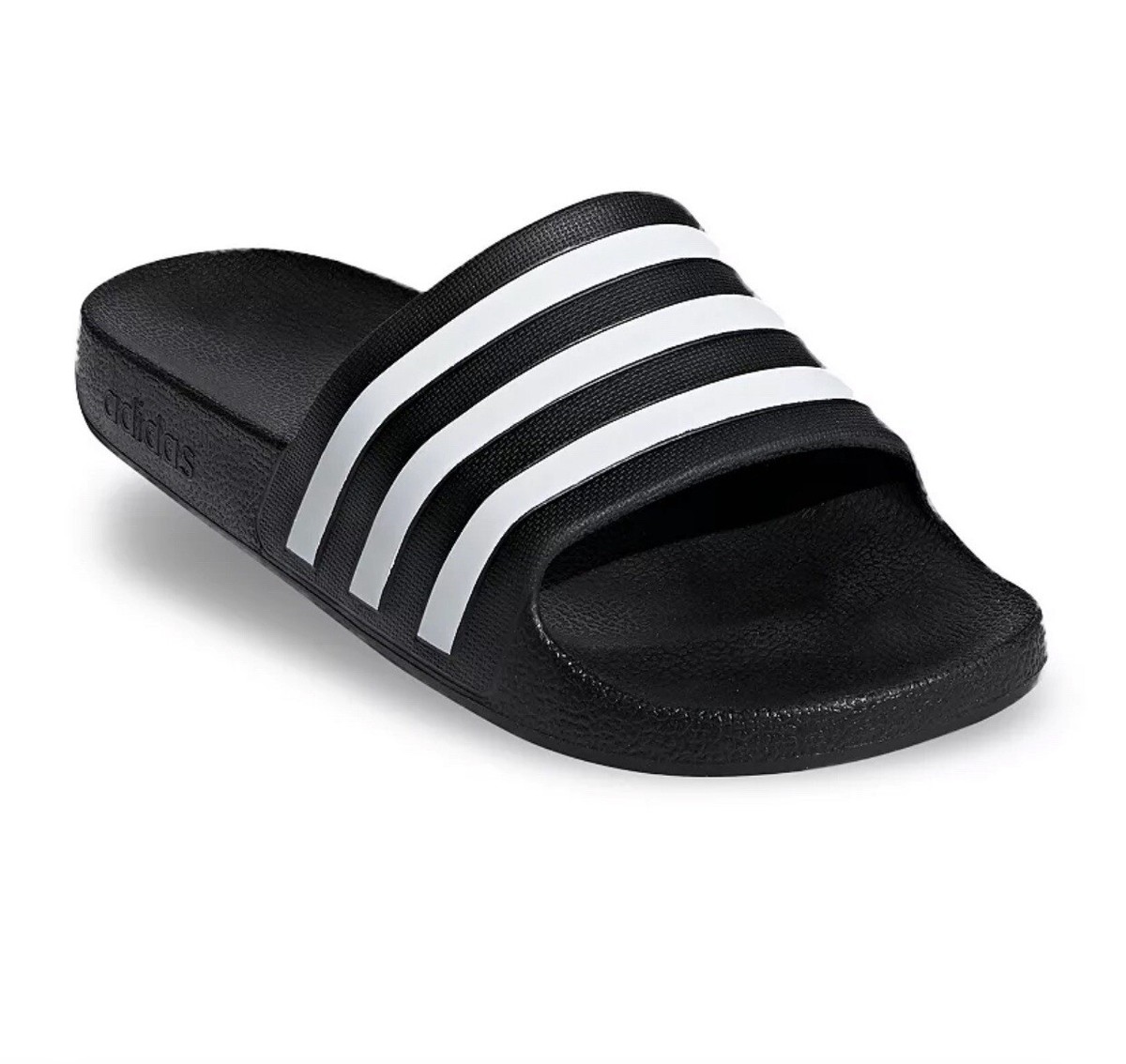 New ADIDAS Adilette Aqua Size 10 Black / White Athletic  display picture 1