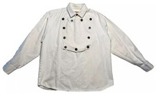 WAH Maker Old Western Bib Pullover Shirt Men's Medium White USA Cotton