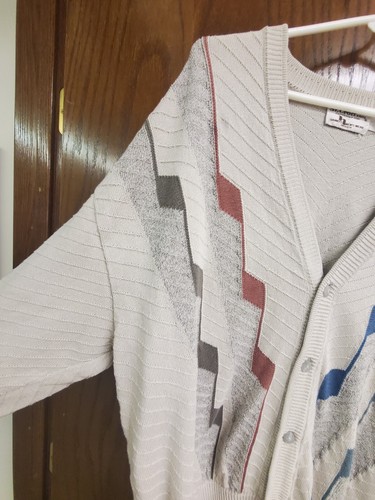 St. Croix Knits Sweater Mens Grandpa Sweater V Neck cardigan Large Made in USA - Picture 10 of 11