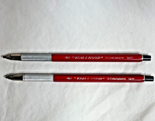 Menge 2 Koh-I-Noor Technigraph 5611 Rot Zeichen Blei Halter Bleistifte
