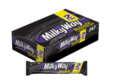 Milky Way Midnight Dark Chocolate Caramel Nougat Candy 24 pack