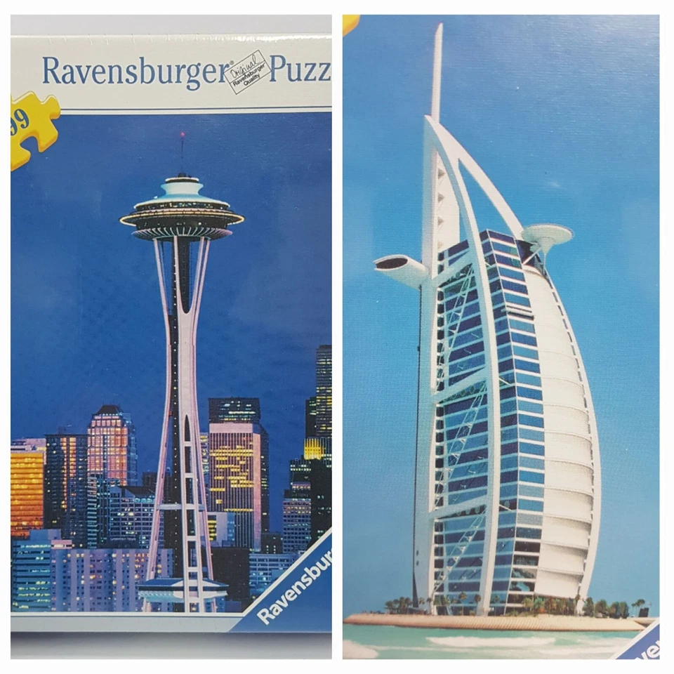 2 Puzzles 99P Ravensburger Jigsaw 'BURJ AL ARAB' and 'SPACE NEEDLE' Kids 3-6 NEW - Image 2 of 4