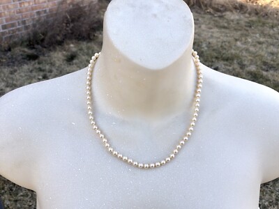■VINTAGE HOLLYWOOD■ 925 Silver Pearl Chain NecklaceVH25NNN s-l1200.jpg