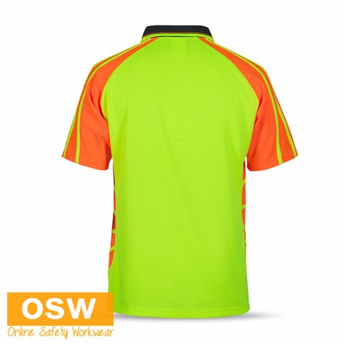 5 x Hi Vis UNISEX Cool Breathe DRY Tradie SPIDER Short Sleeve Polo WORK Shirts - Picture 20 of 23