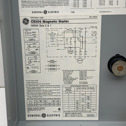 GE CR306B102 Size 0 Magnetic Motor Starter 18A 3-Pole 115-120V Coil, CR306B1 - Picture 13 of 21