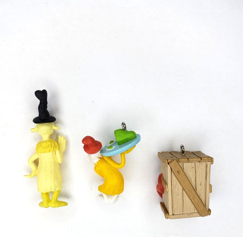 Dr Seuss Green Eggs and Ham 3 Pc Mini Ornament Set Sam I Am Fox in Box Guy 1.5in - Picture 5 of 7