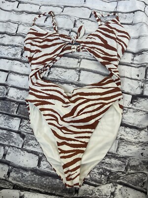 NEW VERONICA BEARD 'Aniston' Cut-Out 1-Piece Swimsuit Size M Rust Print $268 H08