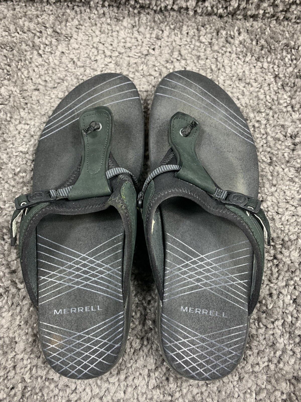 Merrell Pansy sandali infradito neri scamosciati slide escursionismo infradito donna taglia 9