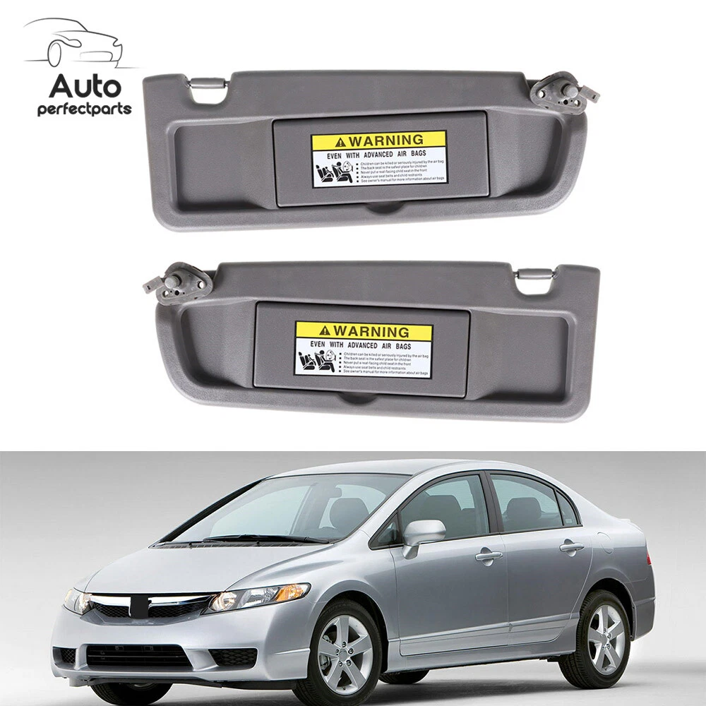 2Pcs Left Right Sun Visor Dark Grey With Mirror For 2006 2010 2011