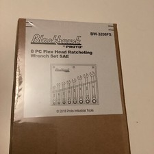 8pc Proto Blackhawk Flexible Gear Ratcheting Wrench Flex Head Set Sae Bw-3208fs