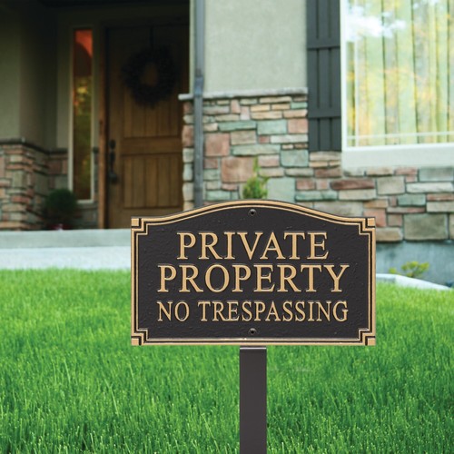 Private Property No Trespassing Lawn/Wall Statement Sign - Picture 2 of 4