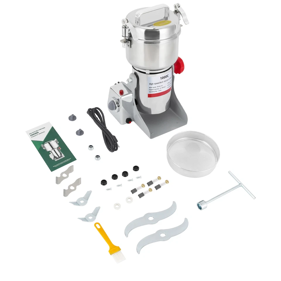 Molinillo de granos eléctrico 1000 g molinos de especias pulverizador de polvo superfino comercial Foto 4 de 4