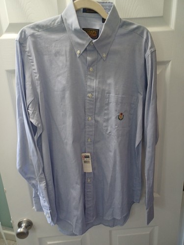 NEW CHAPS RALPH LAUREN, Button Up BLUE Shirt Men’s XLARGE. 16 34/35 (NEW w/TAGS)