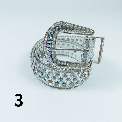 Women Rhinestones Waist Belt Club Bling Rivet Cowgirl Club Skinny Fashion - Picture 14 of 19
