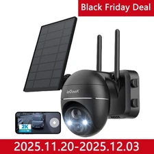 ieGeek Outdoor Wireless Solar Security Camera 2K Home 360° PTZ Battery CCTV