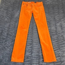 AG Adriano Goldschmied The Stevie Slim Straight Corduroy Pants Orange Size 26R
