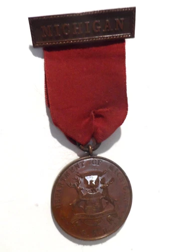 GREAT 1890 Michigan 24th Encampment GAR Medal, Near Mint!! Got 2 See It!!