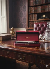 Cartier Diabolo Rollerball pen brushed steel body in box and user manual