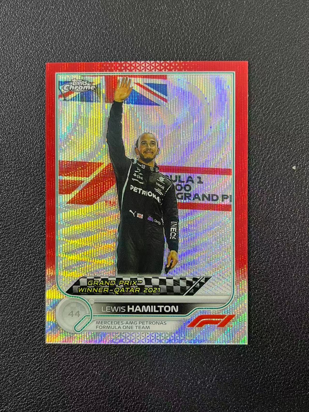 2022 Topps Chrome F1 Lewis Hamilton Red Wave 5/5 #170 MOMO