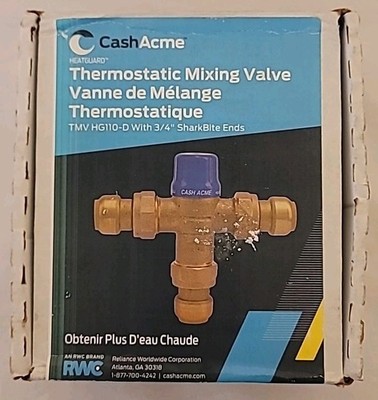 Cash Acme 3/4'' SharkBite Thermostatic Mixing Valve TMV HG110-D #24505 New Sealed