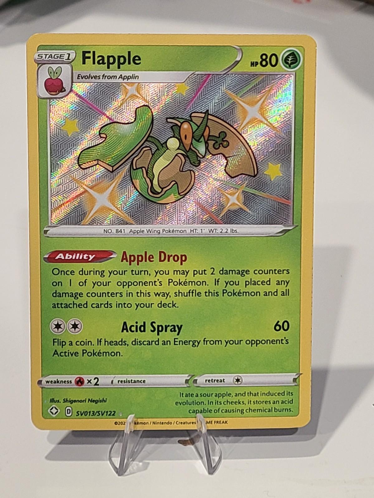 Flapple SV013/SV122 Pokémon TCG Sword & Shield Shining Fates Shiny Rare NM