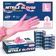 Nitrile Disposable Gloves, 4 Mil, Latex-Free, Food Safe, 1000 Pcs, Large