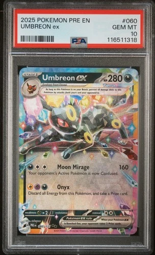 2025 POKEMON PRE EN-PRISMATIC EVOLUTIONS #060 UMBREON EX PSA 10