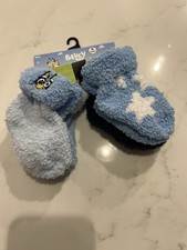 Bluey Blue Home Socks 1 Pair Gripper Sole Toddler 4T-5T NWT NEW
