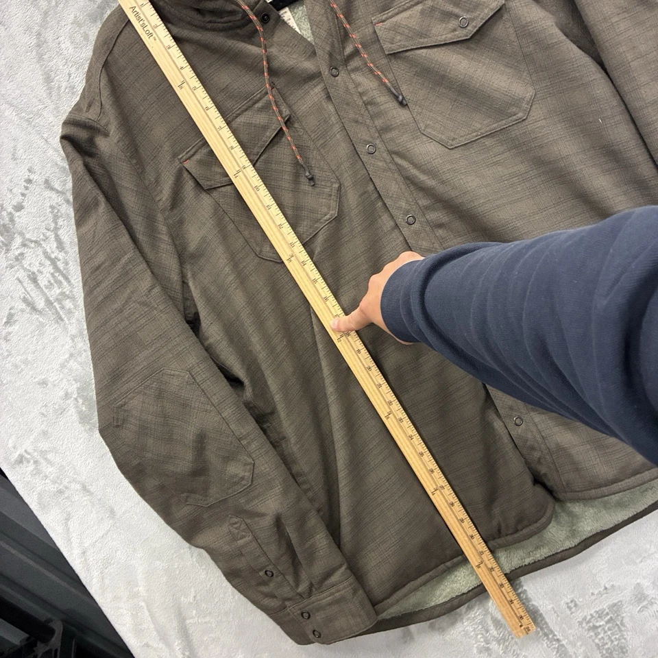 Jaqueta Camisa de Lã Masculina LL Bean XXL com Capuz 3M Thinsulate Forrada Marrom Shacket - Imagem 3 de 4