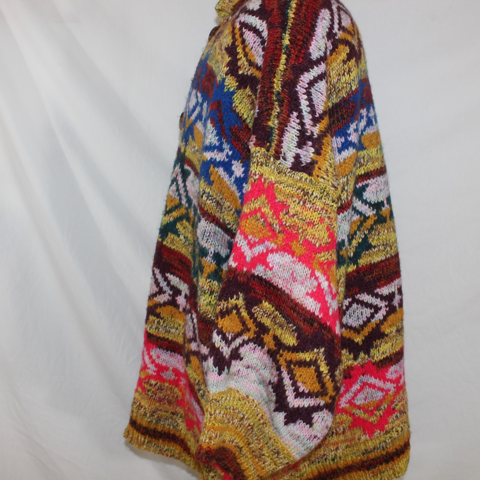 Free People Womens Sz M/L Fair Isle Of The Skye Button Cardigan Sweater Coat image 3