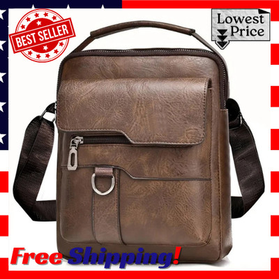 Men's Leather Handbag Shoulder Bag, HandBag Briefcase Crossbody Casual Fashion
