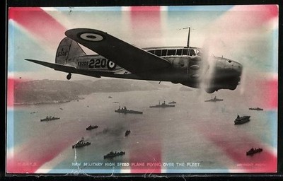 AK New Military High Speed Plane flying over the Fleet, Britisches Kampfflugzeu 