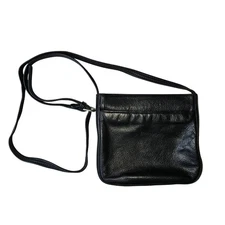 Stone Mountain Genuine Leather Black Crossbody Small Bag