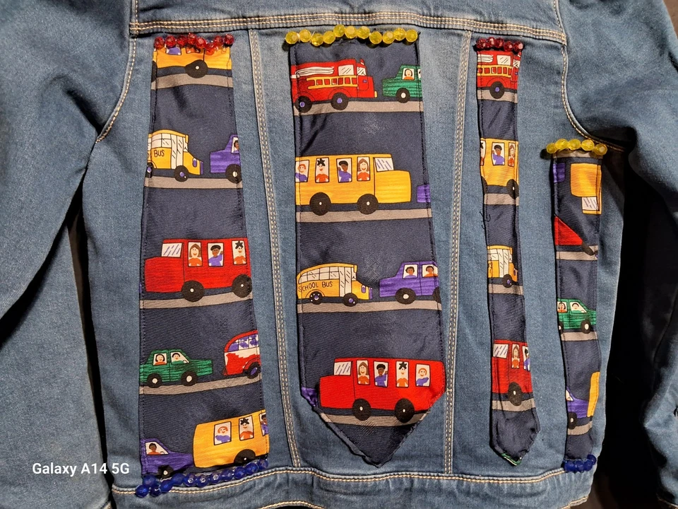 Jacket Gymboree Youth Girls S Blue Denim Decorated With A Tie - Image 3 of 4