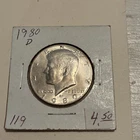 1980-D HALF DOLLAR - UNC CONDITION  - COMBINED SHIPPING