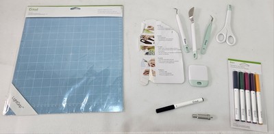 Cricut Tools Basic Crafting 5 PC Set & Fine Point Pen Set (NEW) Light Grip Mat 
