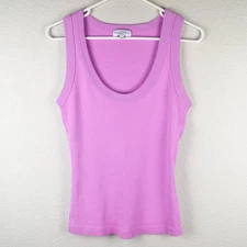 Michael Stars Womens S Small Cool Pink Nelly Scoop Neck Cotton Tank Microrib