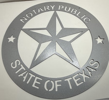 Notary Public State Of Texas Sign Round 15" Business Logo Custom Made Steel