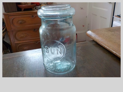 Sun Barstow Aqua Pint Einmachglas Glas selten