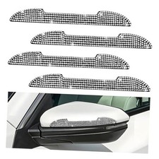 4PCS Bling Car Door Handle Scratch Protector, Crystal Auto Side Rear View White