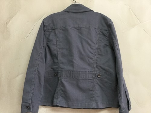 christopher and banks women's Size PL Petite Jacket Safari Gray Denim - Picture 2 of 6