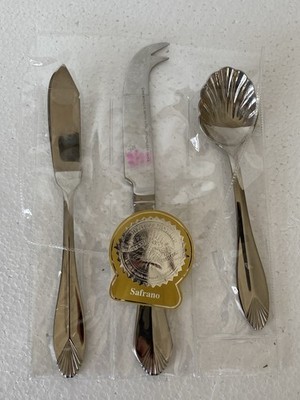 Heritage Mint Safrano Glossy Stainless Serving Set Flatware 3 Pc Specialty NEW