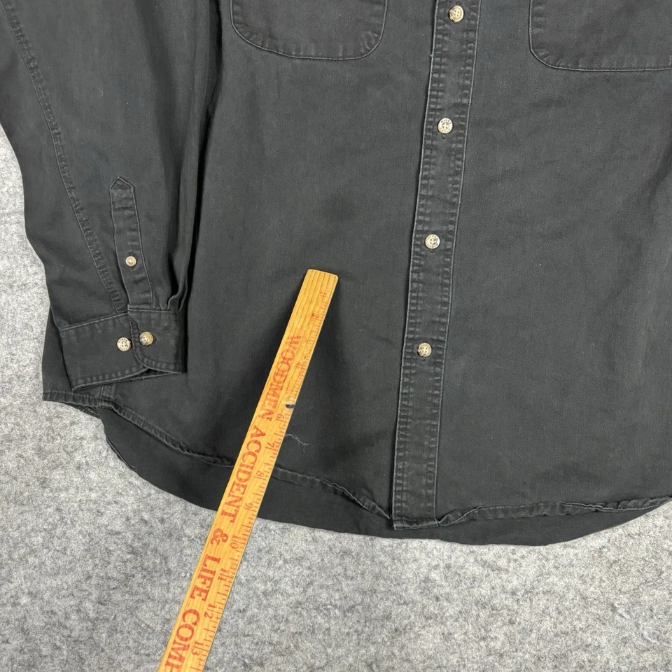 Camisa masculina Wrangler Riggs Workwear com botões 2XL preta sarja madeireira manga longa - Imagem 2 de 4