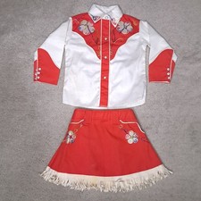 Vintage Sears Cowgirl Outfit Costume Girls Toddler Size 2 Rodeo Pearl Snap
