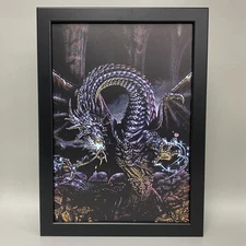 NIGHT DRAGON FIGHTING FANTASY BOOK COVER FRAMED ART  TONY HOUGH ILLUSTRATION