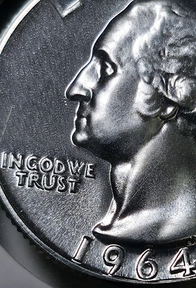 1964 Washington Quarter Doubled Die Obverse! Cleanest Gem I've Ever Seen!!!! - Image 3 of 4