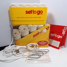 Clairol Set To Go Travel Hair Rollers Tested Works NO LID With Box Clips Manual