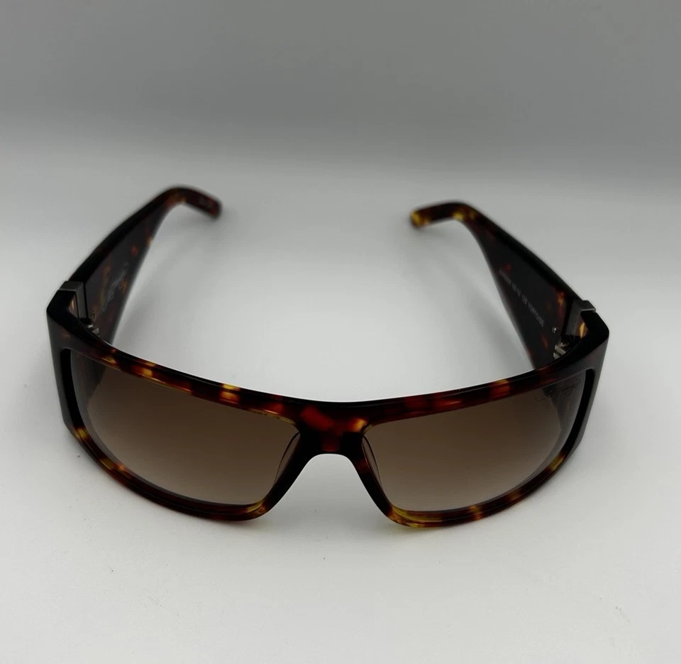 Vintage Ed Hardy Sunglasses Tattoo Ghost Shield Crystals Case Cloth Crystals - Image 2 of 4